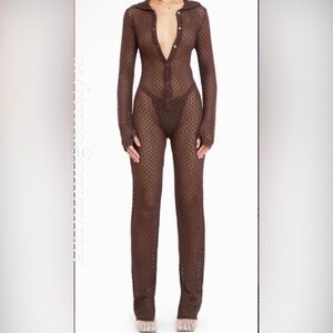 Ruve shop brown knit jumpsuit